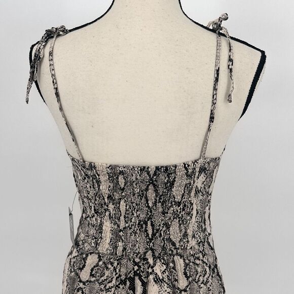 Express Snake Print Ruffles Tank Dress Rayon Size Small ‎ New Flare Short Dress - Picture 10 of 13